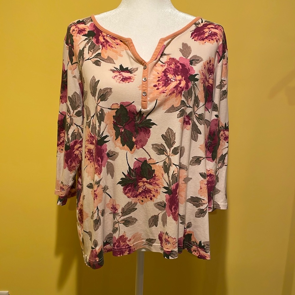 Croft &‎ Barrow Floral Top 1X